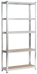 Set 2 kovových regálov 90x30x180 cm strieborný