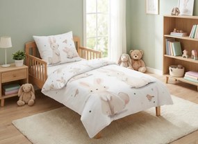 Bavlnené obliečky do postieľky BUNNIES biele Rozmer obliečky: 40 x 60 cm | 100 x 135 cm