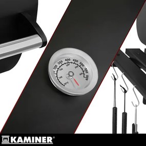 Veľký BBQ gril na drevené uhlie s poklopom a teplomerom