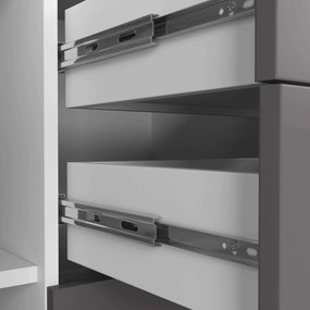 Komoda TORVI K 110 cm matná biela/matná grafitovo sivá