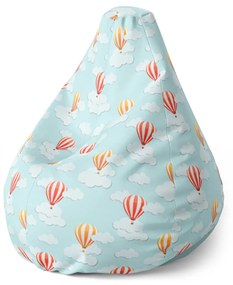 Sablio Sedací vak Pear Teplovzdušné balóny na nebi - 70 x 95 x 15 cm