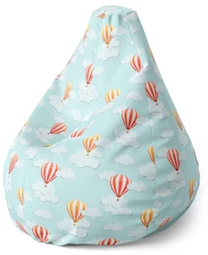 Sablio Sedací vak Pear Teplovzdušné balóny na nebi - 70 x 95 x 15 cm