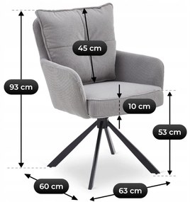 Otočná stolička MAGNUS sivá