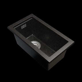 Gamma Decor 2850, 1-komorový granitový drez 280x500x207 mm, čierna škvrnitá, GMA-ZLE000161