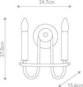 Kichler KL-CAPITOL-HILL2-PNBR - Nástenné svietidlo CAPITOL HILL 2xE14/40W/230V zlaté