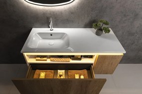 Sapho Sapho, LOREA skrinka 120x46x51,5cm (30P+90cm), pravá, dub Alabama/biela matná, LE090-2231-R-05