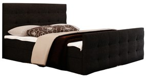 Manželská posteľ Boxspring 140 cm Milagros 2 (čierna) (s matracom a úložným priestorom). Vlastná spoľahlivá doprava až k Vám domov. 1046752
