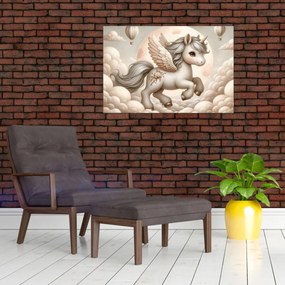 Obraz - Jednorožec v oblakoch (90x60 cm)