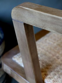 Antik drevená stolička s výpletom a opierkami na kolieskach Old French chair - 62*62*92 cm