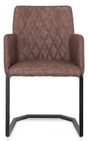 furniture-nabytek.cz - Houpacie kreslo Clinton s hnedými podrúčkami, umelá koža/ocel