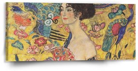 Sablio Obraz Dáma s vejárom - Gustav Klimt - 110x50 cm