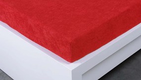 Froté plachta 180 × 200 cm Exclusive – tmavočervená