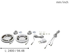 Eglo 97029 - SADA 2x LED pásik so senzorom pohybu PIDIO 2xLED/36x0,1W/230V 2,4m