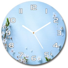 Sklenené hodiny okrúhle Kvety višne pozadia pl_zso_30_f_82769762