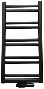 Regnis Retro, vykurovacie teleso 540x1280mm so stredovým pripojením 50mm, 518W, čierna matná, RETRO128/50/D5/BLACK