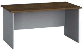 Kancelársky písací stôl PRIMO FLEXI, rovný 140x80 cm, sivá / orech