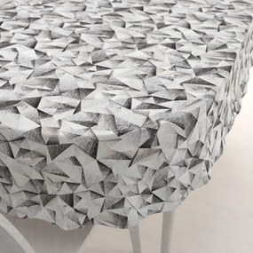 Biante Dekoračný oválny obrus Porto PRT-008 Sivo-béžové kryštály 130x180 cm