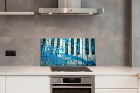 Sklenený obklad do kuchyne piano lak 125x50 cm