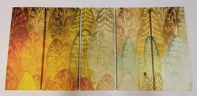 5-dielny obraz zaujímavé zelené asymetrické stromy - 200x100