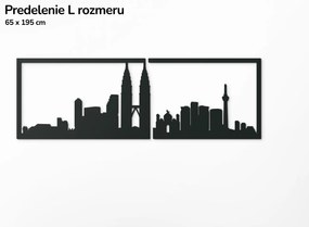 drevko Obraz Kuala Lumpur panoráma Rozmer obrazu: 29,5 x 89 cm, Farba dekorácie: Čierna