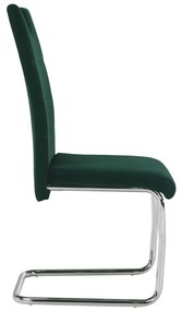 Tempo Kondela Jedálenská stolička, smaragdová Velvet látka/svetlé šitie, ABIRA NEW