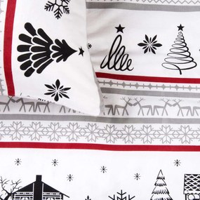 VIANOČNÉ FLANELOVÉ OBLIEČKY FLANELOVE 180X200 CM, 2KS 70X80 CM VZOROVANÉ