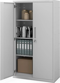 Kovová modulárna multifunkčná skriňa na podstavci sivá MEGAN 1600 x 900 x 400 mm