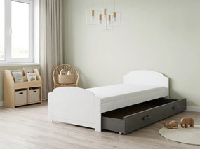 Posteľ LILI 200x90 biela - grafitová