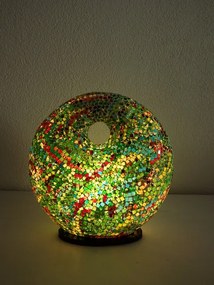 Stolná lampa DONAT zelená, 36 cm, mozaika, ručná práca,