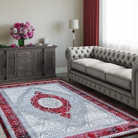Exkluzívny koberec červenej farby vo vintage štýle Šírka: 240 cm | Dĺžka: 330 cm