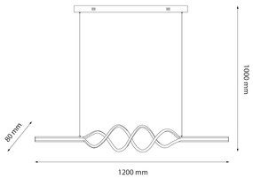 Závesné LED svietidlo Anacona, 1x LED 36w, 4000k, g/b