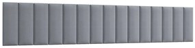 Set 15 čalúnených panelov Quadra 300x60 cm (svetlosivá). Akcia -19%. Vlastná spoľahlivá doprava až k Vám domov. 1052005