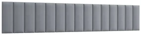 Set 15 čalúnených panelov Quadra 300x60 cm (svetlosivá). Vlastná spoľahlivá doprava až k Vám domov. 1052005