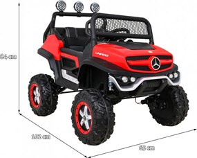 Ramiz Mercedes Benz Unimog pre deti Off-road Červená + pohon 4x4 + diaľkové ovládanie