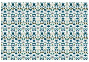 Tapeta modré kvety na bielom pozadí