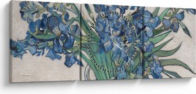 Obraz - Vincent van Gogh, Irises, reprodukcia (s hodinami) (90x30 cm)