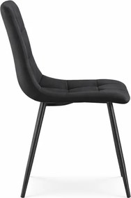 Jedálenská stolička NERO zamatová, čierna / čierne nohy