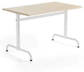 Stôl PLURAL, 1200x700x720 mm, HPL - breza, biela