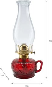 Brilagi - Petrolejová lampa MERLIN červená