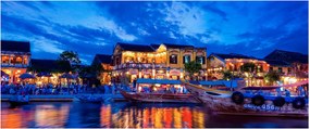 Obraz nočného mesta Hoi An, Vietnam (120x50 cm)