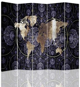 Gario Paraván Elegantná mapa sveta Rozmery: 180 x 170 cm, Prevedenie: Klasický paraván