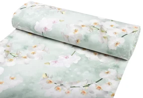 Biante Dekoračný štvorcový obrus PM-019 Orchidey na svetlo zelenom 90x90 cm