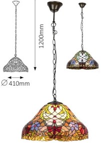 Luster do obývačky Tiffany štýl Rabalux 8086 kolekcia Mirella Ø41