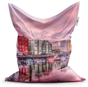Sablio Sedací vak Farebné domčeky na pobreží - 150x100 cm
