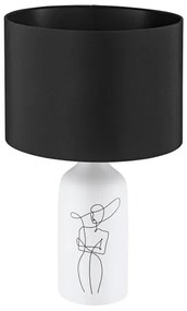 Eglo 43824 - Stolná lampa VINOZA 1xE27/40W/230V čierna/biela