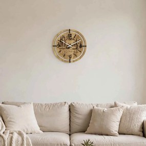 Drevené hodiny na stenu les 30 až 50 cm | NILSE: HDF - Javor 30 cm 4804-115436 HDF0702-ruky-silver