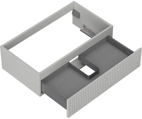 Mexen Rivel, kúpeľňová skrinka 80 cm, 1 zásuvka, drážkovaná, sivá matná, 91A20-08023-1-BF62