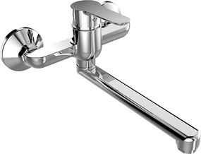 Mereo Zuna, drezová nástenná batéria, 150 mm, s ramienkom plochým rovným 300 mm, chróm, MER-CB30206Z