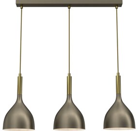 Luster na lanku NOAK 3xE27/15W/230V mosadz/zlatá