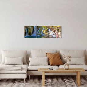 Obraz - Vstup na vodopády (s hodinami) (90x30 cm)